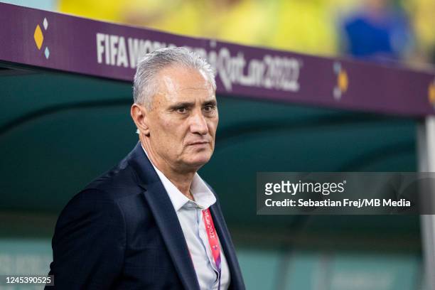 Brazil Manager Tite during the FIFA World Cup Qatar 2022 Round of 16 match between Brazil and South Korea at Stadium 974 on December 5, 2022 in Doha,...