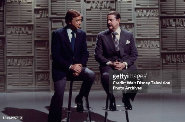 Los Angeles, CA Hugh Downs, David Merrick appearing on the ABC tv special 'Variety'.