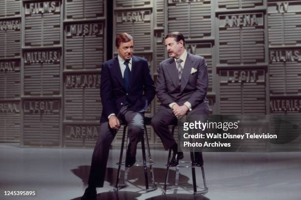 Los Angeles, CA Hugh Downs, David Merrick appearing on the ABC tv special 'Variety'.