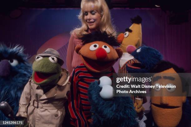 Los Angeles, CA Kermit the Frog, Barbara Eden, Bert, Ernie, Grover, Cookies Monster appearing on the ABC tv movie 'Out to Lunch' featuring the...