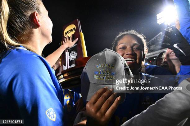 The UCLA Bruins celebrate after defeating the North Carolina Tar Heels in the Division I Womens Soccer Championship held at WakeMed Soccer Park on...