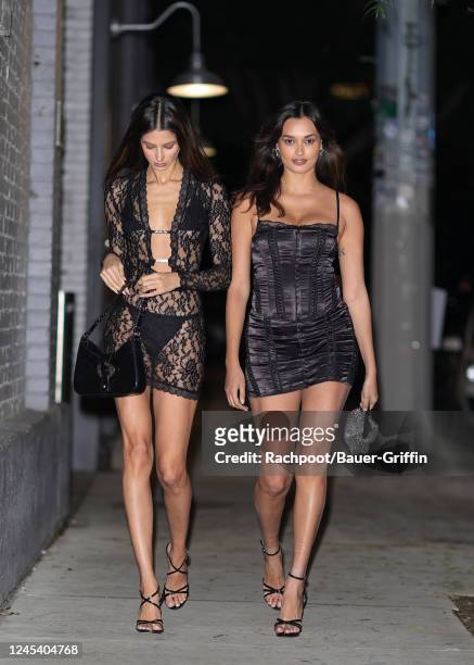 Bruna Lirio and Gizele Oliveira are seen on December 02, 2022 in Los Angeles, California.
