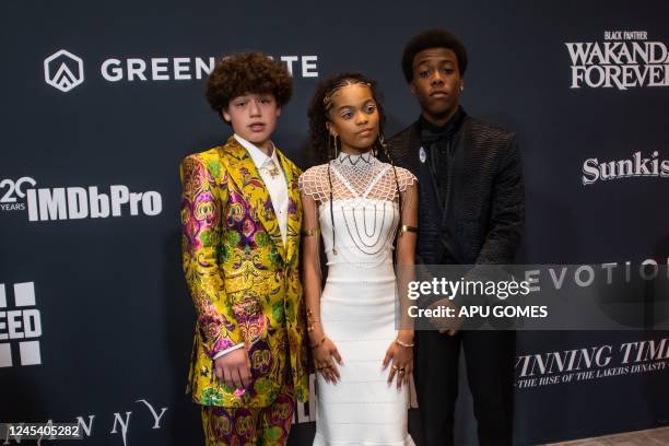 Actor Julian Lerner, US actress Milan Ray, and actor Amari O'Neil arrive for the Critics Choice Association's fifth annual Celebration of Black...