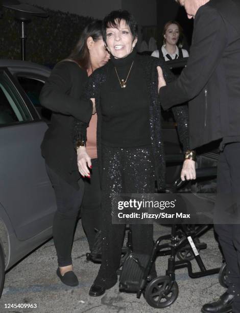 Liza Minnelli is seen on December 5, 2022 in Los Angeles, California.