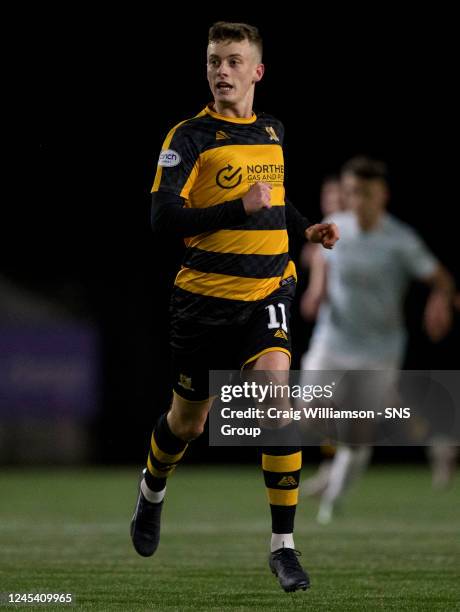 Alloa's Murray Miller during a Scottish Cup third round match between Open Goal Broomhill and Alloa Athletic at Broadwood Stadium, on November 25 in...