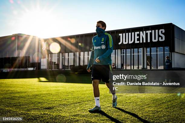 Nicolo Fagioli of Juventus during a training session at JTC on December 6, 2022 in Turin, Italy.