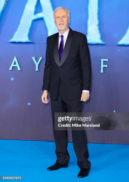 James Cameron attends the "Avatar: The Way Of Water" World Premiere at Odeon Luxe Leicester Square on December 6, 2022 in London, England.