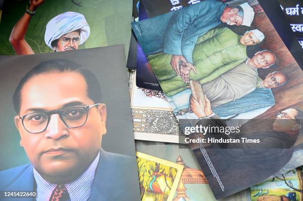 Souvenirs of Dr. Bhimrao Ambedkar seen on the occasion of Mahaparinirvan Diwas at Rashtriya Dalit Prerna Sthal and Green Garden, on December 6, 2022...
