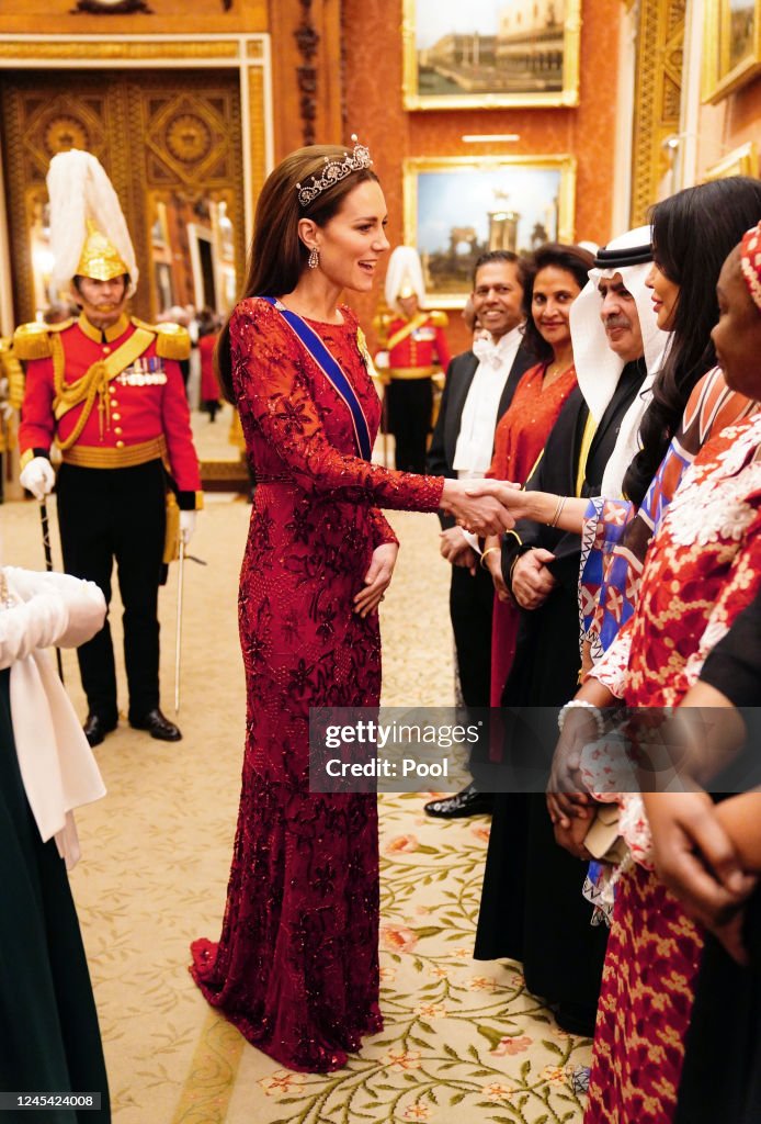 King Charles III And Camilla, Queen Consort Host A Reception For Members Of The Diplomatic Corps