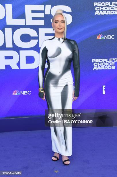 Singer and actress Erika Jayne arrives for the 2022 People's Choice Awards at the Barker Hangar in Santa Monica, California, on December 6, 2022.