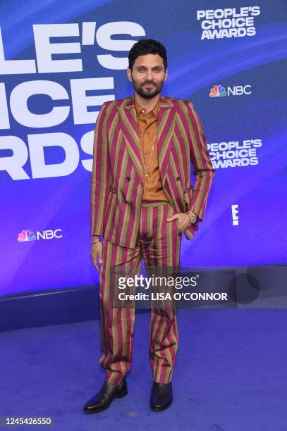 British influencer Jay Shetty arrives for the 2022 People's Choice Awards at the Barker Hangar in Santa Monica, California, on December 6, 2022.