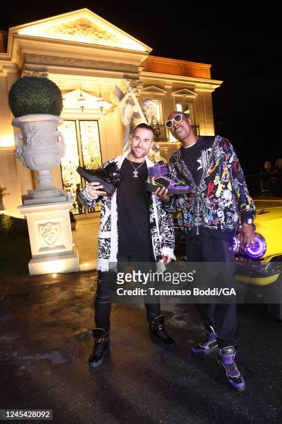 Philipp Plein and Snoop Dogg attend the Philipp Plein x Snoop Dogg sneaker unveiling at Private Residence on December 05, 2022 in Bel Air, California.