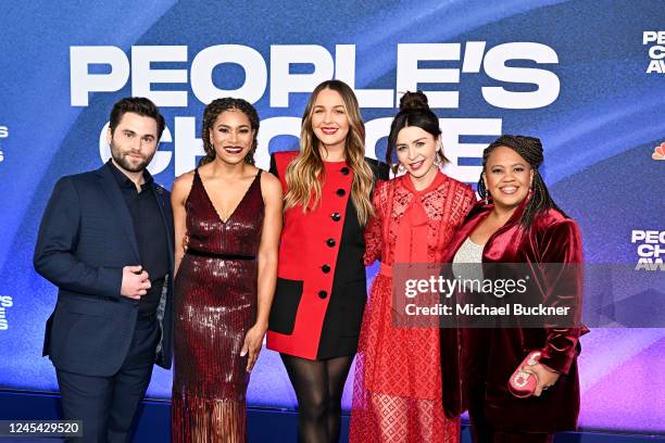 Jake Borelli, Kelly McCreary, Camilla Luddington, Caterina Scorsone and Chandra Wilson at the People's Choice Awards held at Barker Hangar on...