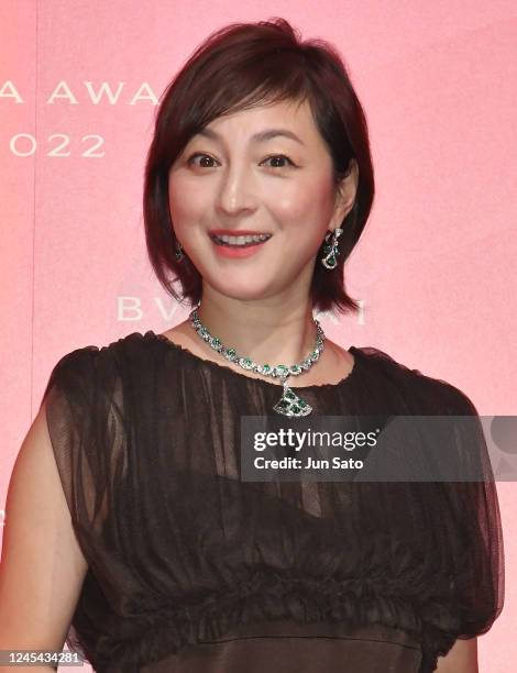 Actress Ryoko Hirosue attends the Bvlgari Avrora Awards 2022 Photocall at Ariake Arena on December 7, 2022 in Tokyo, Japan.