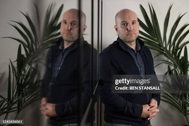 London-based investor Matthew Earl poses for a photograph in his office in London on December 7, 2022. - When short seller Matthew Earl anonymously...
