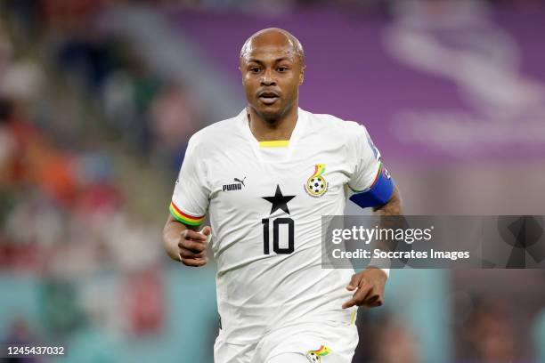 Andre Ayew of Ghana during the World Cup match between Portugal v Ghana at the Stadium 974 on November 24, 2022 in Doha Qatar