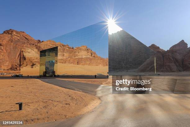 The Maraya mirrored building in Al Ula, Saudi Arabia, on Tuesday, Nov. 6, 2022. The tourism ministry is targeting 12 million foreign tourists this...