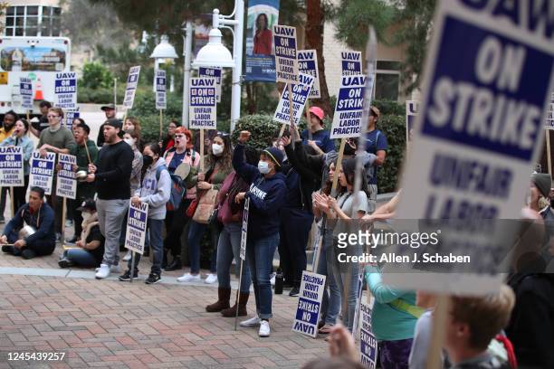 Irvine, CA University of California picketers protest at University of California-Irvine in Irvine Tuesday, Dec. 6, 2022 in Irvine, CA. Strikers...