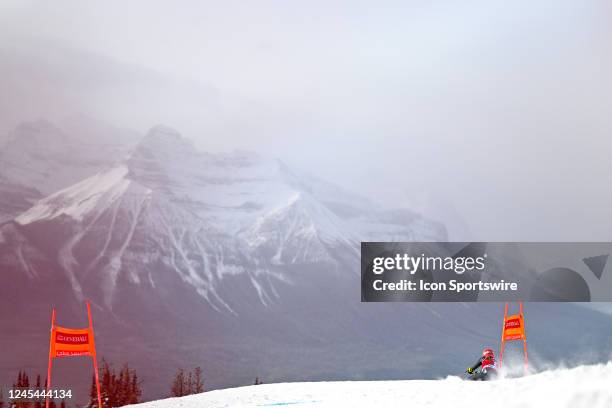 Laura Pirovano of Italy competes in the downhill event at the Lake Louise Audi FIS Ski World Cup on December 2 at the Lake Louise Ski Resort in Lake...