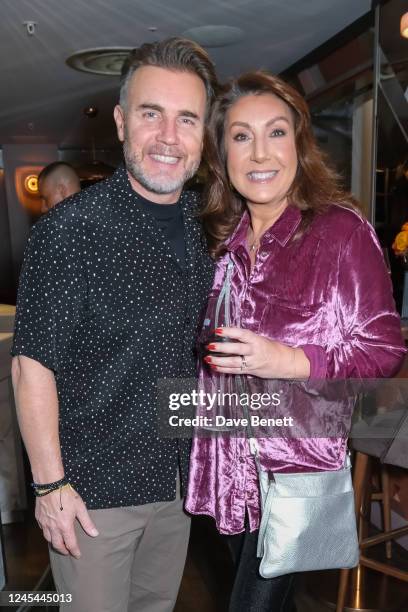 Gary Barlow hosts Jane McDonald at Gary Barlow Wines 1st Anniversary Christmas Party at Harvey Nichols Fifth Floor Bar, Knightsbridge on December 7,...