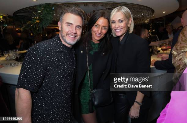 Gary Barlow hosts Davina McCall and Jenni Falconer at Gary Barlow Wines 1st Anniversary Christmas Party at Harvey Nichols Fifth Floor Bar,...