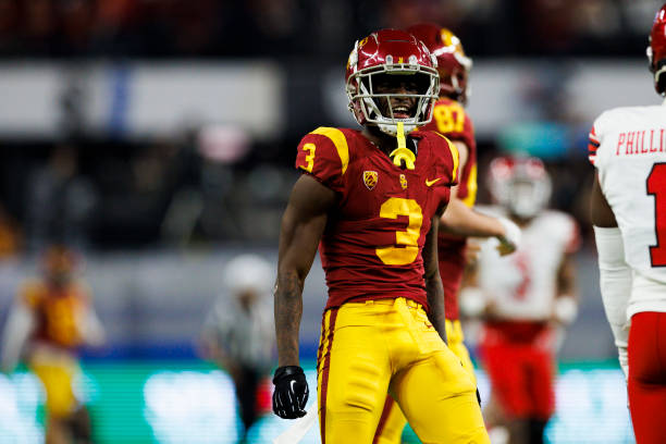 2023 NFL Mock Draft: Pre Senior Bowl Edition 16 Trojans wide receiver Jordan Addison celebrates during the Pac-12 Championship football game between Utah Utes and USC Trojans on December 2, 2022