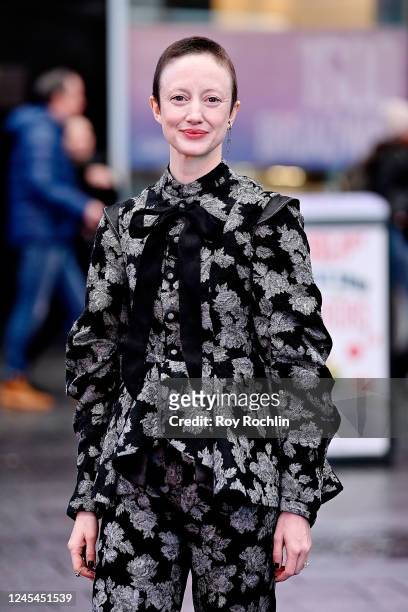 Andrea Riseborough attends Matilda Takes NY for Netflix at Times Square on December 07, 2022 in New York City.