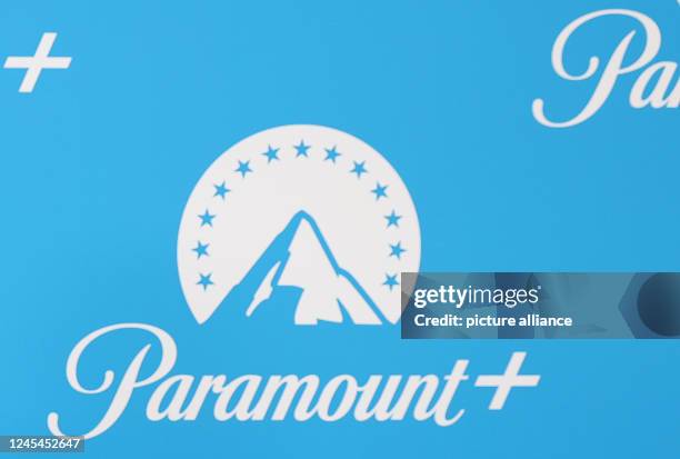 December 2022, Berlin: The logo of the streaming service Paramount+ on a logo wall at the Paramount+ launch event. The streaming service Paramount+...