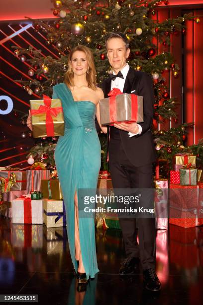 Mareile Hoeppner and Sven Lorig during the 28th annual Jose Carreras Gala at Media City Leipzig on December 7, 2022 in Leipzig, Germany.
