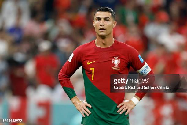 Cristiano Ronaldo of Portugal during the FIFA World Cup Qatar 2022 Round of 16 match between Portugal and Switzerland at Lusail Stadium on December...