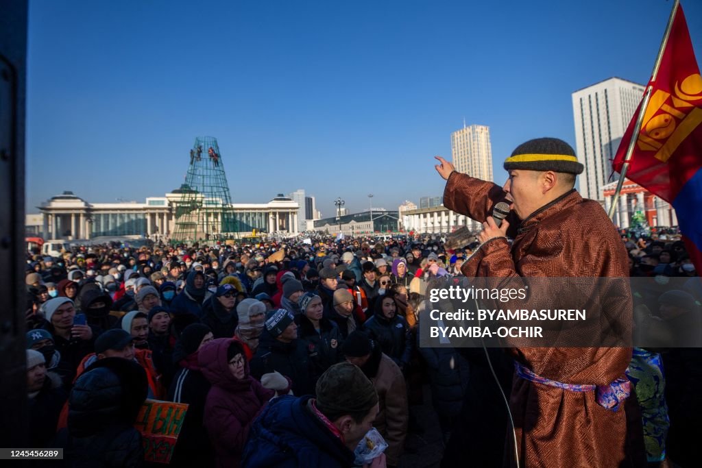 Mongolia Riots People gather to protest against corruption in the coal industry and ...
