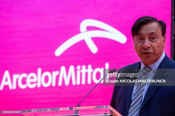 ArcelorMittal CEO Lakshmi Mittal delivers a speech at the inauguration of Steelanol, the new technology of ArcelorMittal in Ghent on Thursday 08...