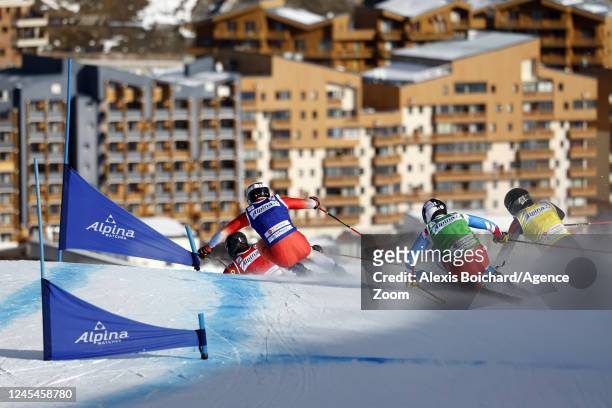 Ryo Sugai of Team Japan, Morgan Guipponi Barfety of Team France, Luca Lubasch, Jared Schmidt during the FIS Freestyle Ski World Cup Men's and Women's...