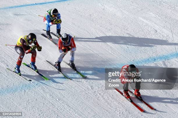 Ryo Sugai of Team Japan, Morgan Guipponi Barfety of Team France, Luca Lubasch, Jared Schmidt during the FIS Freestyle Ski World Cup Men's and Women's...