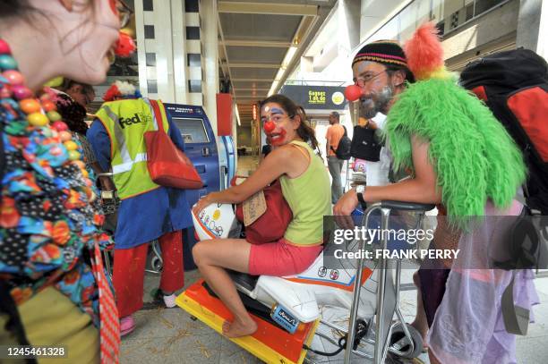 De 100 à 150 opposants au projet d'aéroport qui doit être construit d'ici à 2015 entre Rennes et Nantes, manifestent pacifiquement, le 08 août 2009...