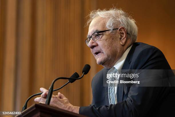 Representative Barney Frank, a Democrat from Massachusetts, speaks during a bill enrollment ceremony for H.R. 8408, the Respect for Marriage Act, at...