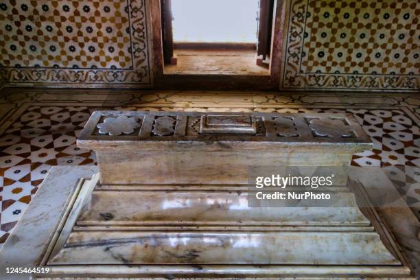 Itimad-ud-Daulah's Tomb in Agra, Uttar Pradesh, India, on May 04, 2022. The Tomb of Itimad-ud-Daulah was built between 1622 and 1628 and is a Mughal...