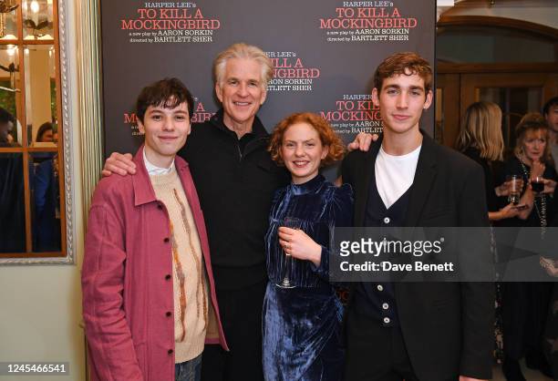 Ellis Howard, Matthew Modine, Anna Munden and Sam Mitchell attend the Gala Performance after party for the new cast of "To Kill A Mockingbird" at The...