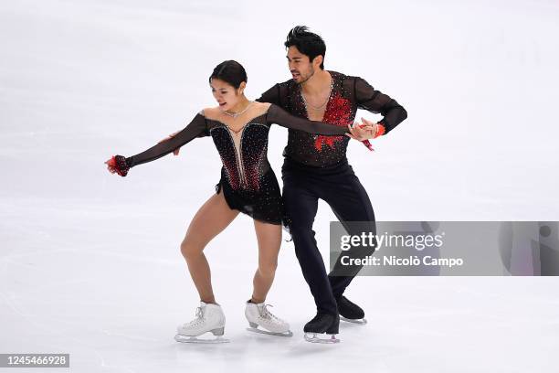 Emily Chan and Spencer Akira Howe of USA compete in the Pairs Short Program during day one of the ISU Grand Prix of Figure Skating Final.