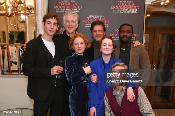 Sam Mitchell, Matthew Modine, Anna Munden, Jason Hughes, Rebecca Hayes, Tom Mannion and Jude Owusu attend the Gala Performance after party for the...