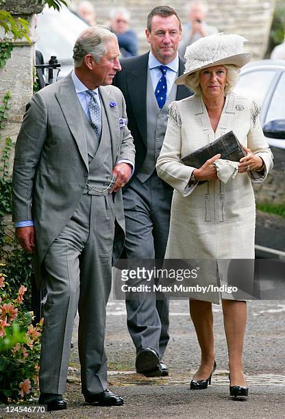 Prince Charles, Prince of Wales and Camilla, Duchess of Cornwall attend the wedding of Ben Elliot and Mary-Clare Winwood at the church of St. Peter...