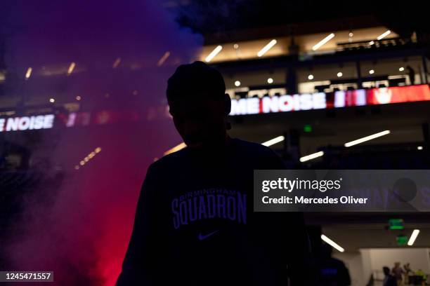 December 8: Generic shot of Birmingham Squadron player walking out of tunnel before the game against the Memphis Hustle at Legacy Arena in...