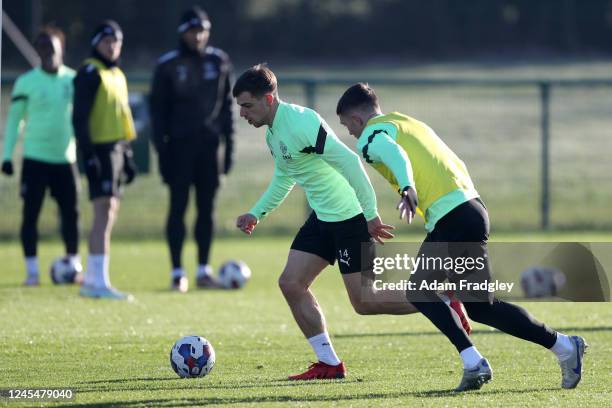 Jayson Molumby of West Bromwich Albion at West Bromwich Albion Training Ground on December 9, 2022 in Walsall, England.