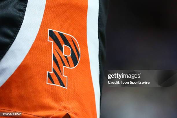 General view of the Princeton Tigers logo on a pair of game shorts during the women's college basketball game between Princeton Tigers and UConn...