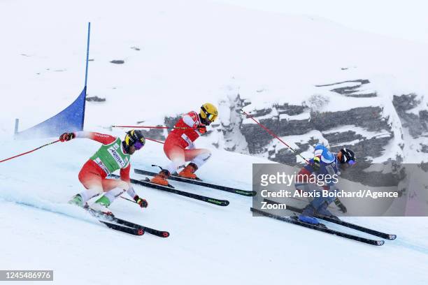 Bastien Midol of Team France competes during the FIS Freestyle Ski World Cup Men's and Women's Ski Cross on December 09, 2022 in Val Thorens, France.