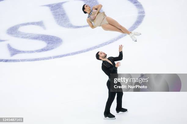 Deanna STELLATO-DUDEK / Maxime DESCHAMPS in action during the Pairs ISU Figure Skating Grand Prix final at Palavela on December 8, 2022 in Turin,...