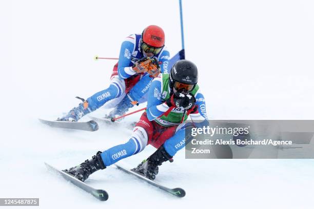 Terence Tchiknavorian of Team France competes during the FIS Freestyle Ski World Cup Men's and Women's Ski Cross on December 09, 2022 in Val Thorens,...