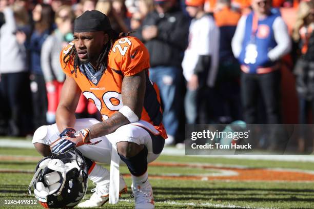 Denver Broncos free safety Bradley Roby in action during an NFL AFC Divisional Playoff football game between the Denver Broncos and the Pittsburgh...
