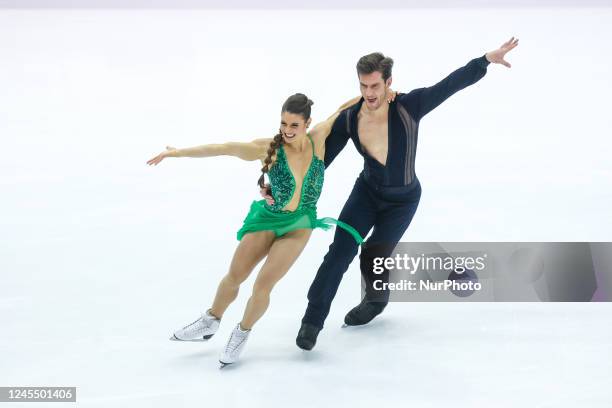 Laurence FOURNIER BEAUDRY / Nikolaj SOERENSEN in action during the Ice Dance ISU Figure Skating Grand Prix final at Palavela on December 8, 2022 in...