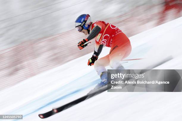 Marco Odermatt of Team Switzerland in action during the Audi FIS Alpine Ski World Cup Men's Giant Slalom on December 10, 2022 in Val d'Isere, France.